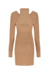 Andreädamo Biscuit Mesh Mini Dress In 0476