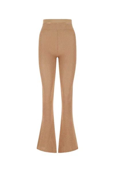 Andreädamo Biscuit Stretch Mesh Pant In Brown