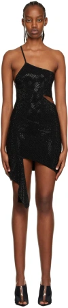 Andreädamo Black Full Strass Minidress In 004 0473 Black
