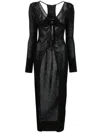 Andreädamo Andreādamo Openwork Long Cardigan In Black