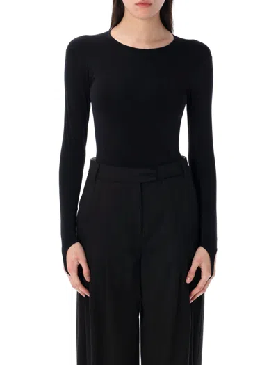 Andreädamo Sculpting Jersey Bodysuit In Black
