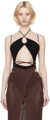 Andreädamo Black Sleeveless Bodysuit In 004 0473 Black