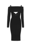 Andreädamo Andreadamo Black Stretch Viscose Blend Dress In 0473