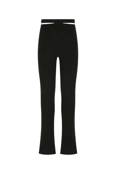 ANDREÄDAMO BLACK STRETCH VISCOSE BLEND PANT