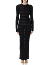 Andreädamo Andreâdamo Ribbed Knit Maxi Dress – Black In Black