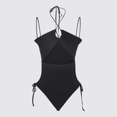 Andreädamo Andreādamo Black Viscose Blend Bodysuit