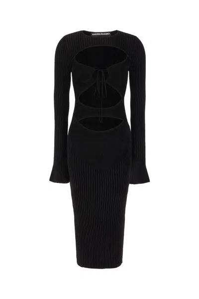 Andreädamo Black Viscose Blend Mini Dress In 004