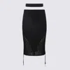 Shop Andreädamo Andreādamo Black Viscose Blend Skirt