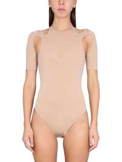 Andreädamo Andreadamo Jersey Bodysuit In Brown