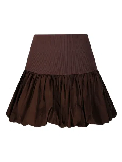 Andreädamo Bubble-hem Mini Skirt In Brown