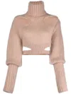 Andreädamo Cut-out Cropped Jumper In Pink