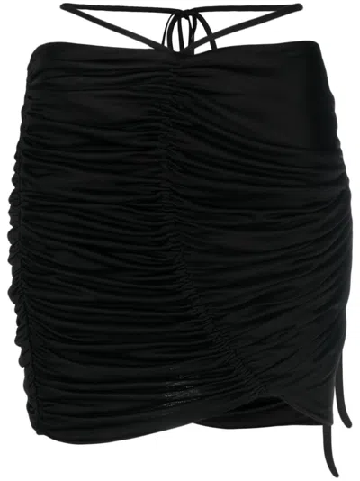 Andreädamo Cut-out Draped Skirt In Black