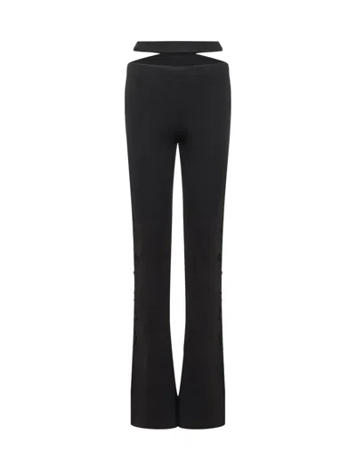 Andreädamo Hollowed-out Casual Pants In Black