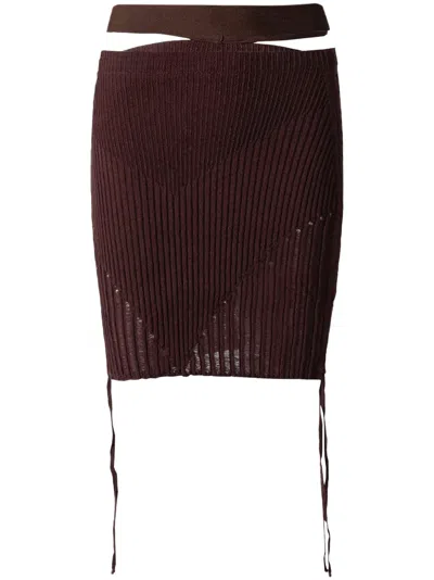 Andreädamo Cut-out Skirt In Brown
