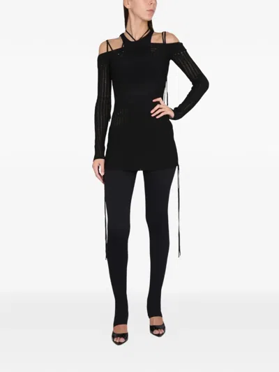Andreädamo Cutout Long-sleeve Mini Dress In Black