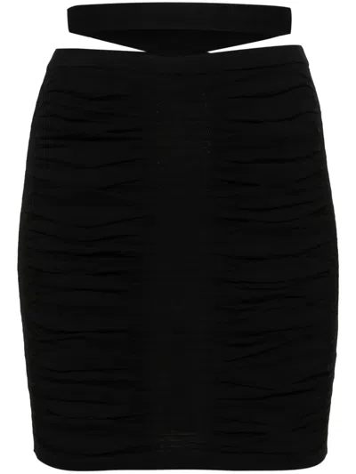 Andreädamo Draped-design Knitted Skirt In Black