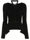 Andreädamo Draped Jersey Cardigan In Black