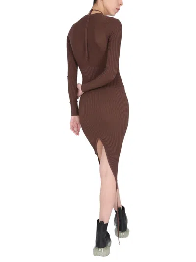 Andreädamo Dress With Cut Out Detail In Brown