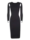 Andreädamo Sculpting Jersey Cutout Midi Dress In Black