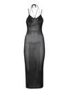 Andreädamo Andreadamo Black Midi-dress With If Leaf Detail From Andreadamo