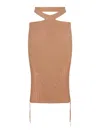 Andreädamo Andreādamo Nude Viscose Blend Skirt In Nude & Neutrals