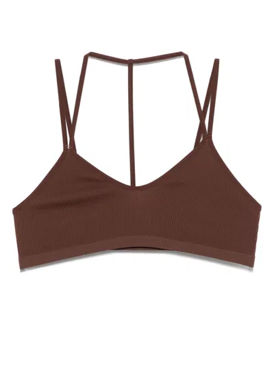 Andreädamo Fine-ribbed Bra In Brown