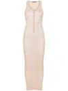 Andreädamo Fine-ribbed Maxi Dress In Neutrals