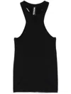 Andreädamo Ribbed Fitted Racerback Sleeveless Top In Black