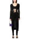 Andreädamo Andreādamo Openwork Long Cardigan In Black