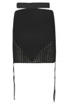 Andreädamo Fitted Ribbed Knit Mini Skirt In Black