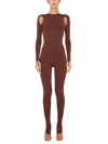 Andreädamo Andreādamo Full Jumpsuit With Cut-out Details In Brown