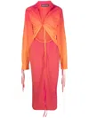 Andreädamo Gradient-effect Ribbed-knit Midi Dress In Rosa