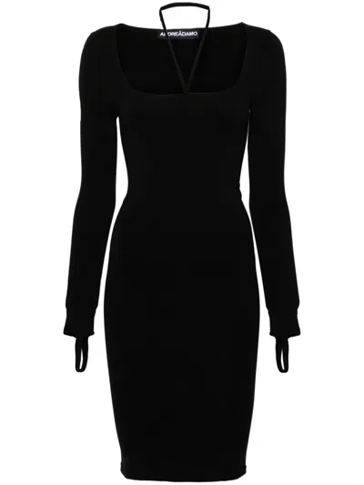 Andreädamo Halterneck Midi Dress In Black