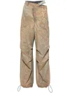 Andreädamo High-waist Cargo Jeans In Beige
