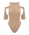 Andreädamo Andreadamo Cut-out Bodysuit Top In Nude