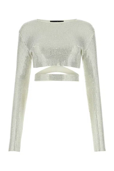 ANDREÄDAMO IVORY WHITE EMBELLISHED VISCOSE TOP
