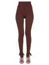Andreädamo Andreadamo Jersey Leggings In Brown