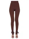 Andreädamo Brown Ribbed Open Toe Leggings In Nude