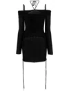 Andreädamo Andreādamo Mini Ribbed Dress In Black