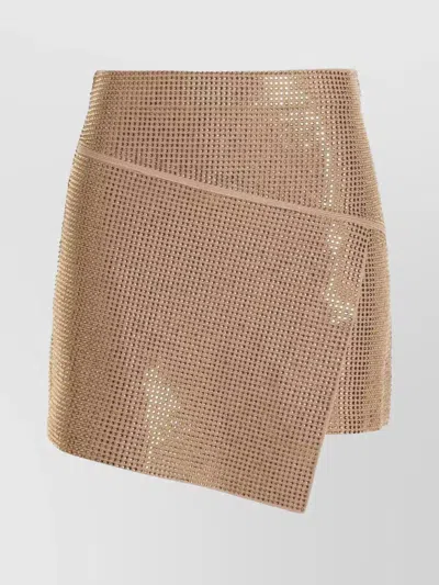 Andreädamo Sequin Knit Skirt In Gold