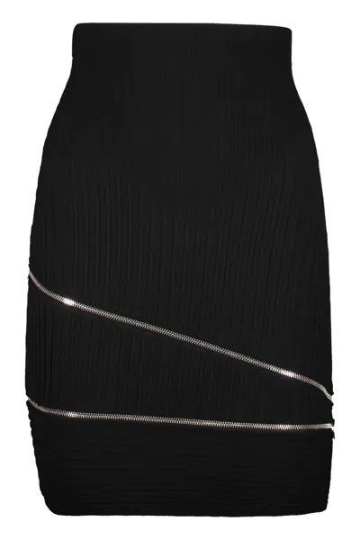 Andreädamo Knitted Mini Skirt In Black