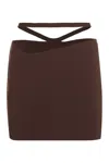 Andreädamo Stretch Viscose Knit Mini Skirt In Brown