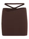 Andreädamo Stretch Viscose Knit Mini Skirt In Brown