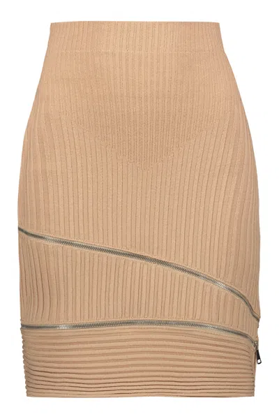 Andreädamo Knitted Mini Skirt In Neutral