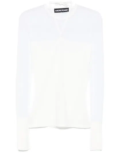 Andreädamo Knitted Sheer-detail Top In White