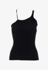 Andreädamo Knot-strap Ribbed Tank Top In Black