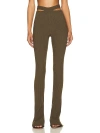 Andreädamo Ribbed Knit Flare Pant With Cut Out