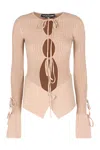 Andreädamo Andreādamo Knitted Cardigan In Skin