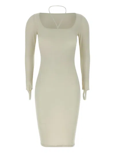 Andreädamo Long Sleeve Dress In White