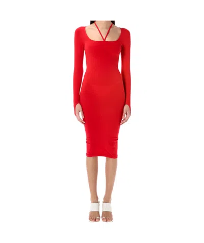 ANDREÄDAMO ANDREADAMO SCULPTING JERSEY MIDI GOWN